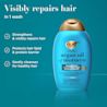 Argan Oil of Morocco Shampoo visibly repairs hair in 1 wash: strengthens & visibly repairs hair, protects hair lipid & protein barrier, cleases for healthy hair.