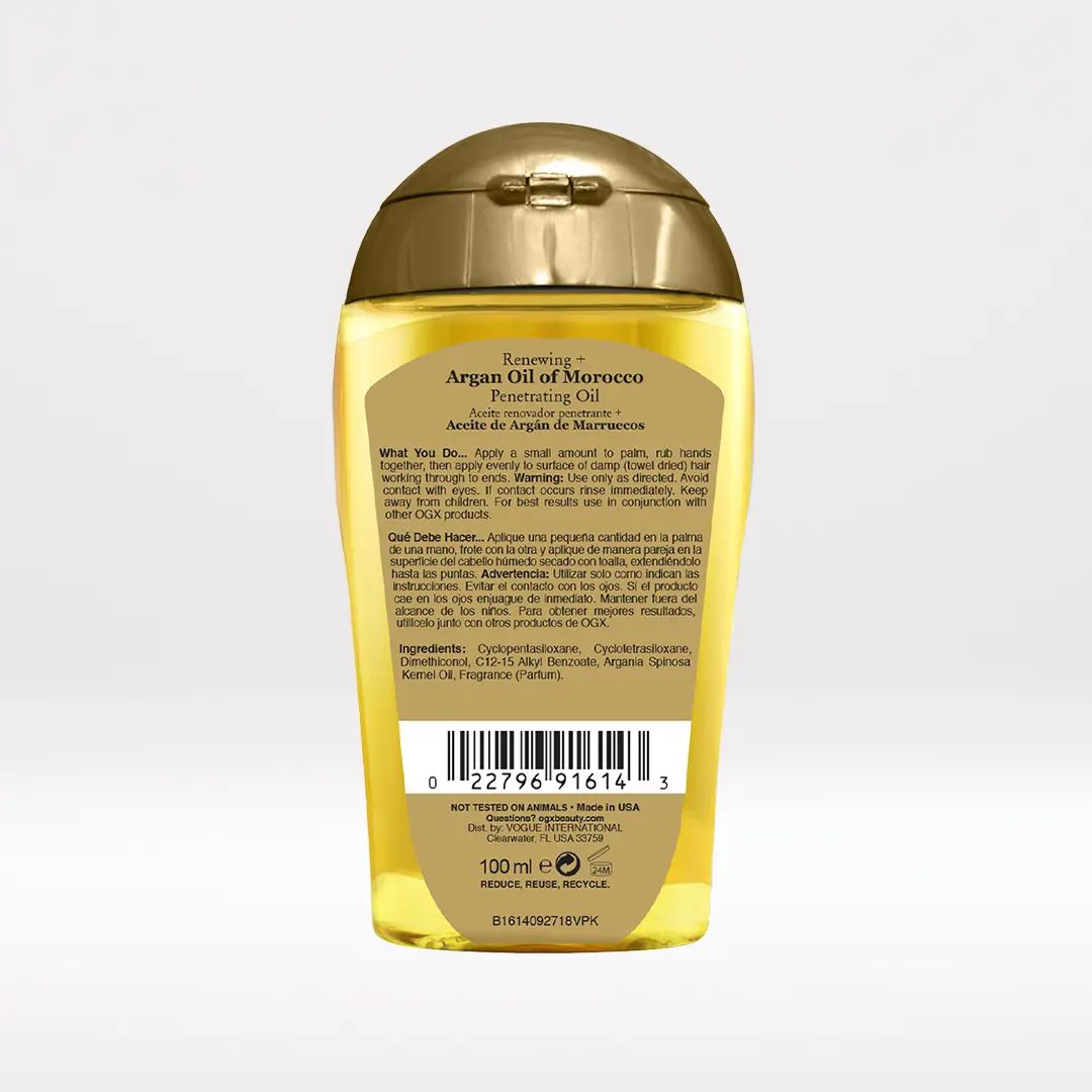 Argan Oil of Morocco Penetrating Oil Back of Packaging