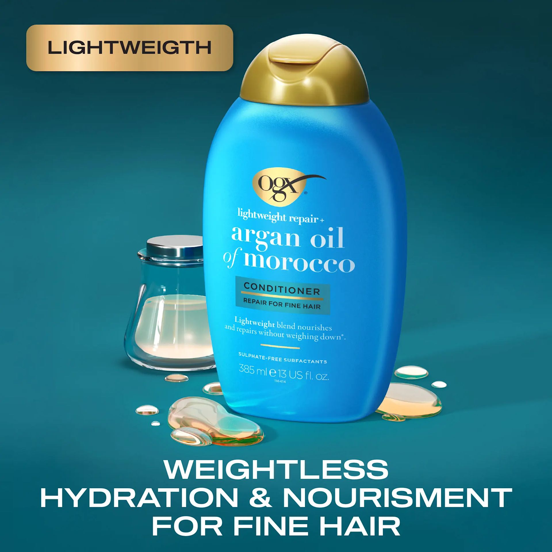 OGX Lightweight repair + Argan Oil of Morocco Conditioner 385ml  | OGX® Beauty