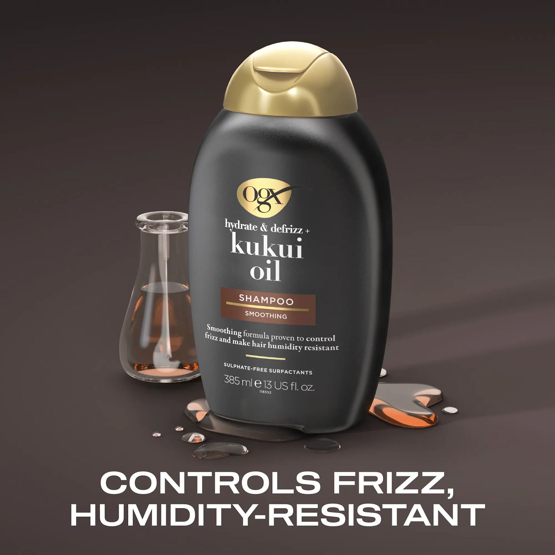 OGX Hydrate & Defrizz+ Kukui Oil Shampoo 385ml  | OGX® Beauty