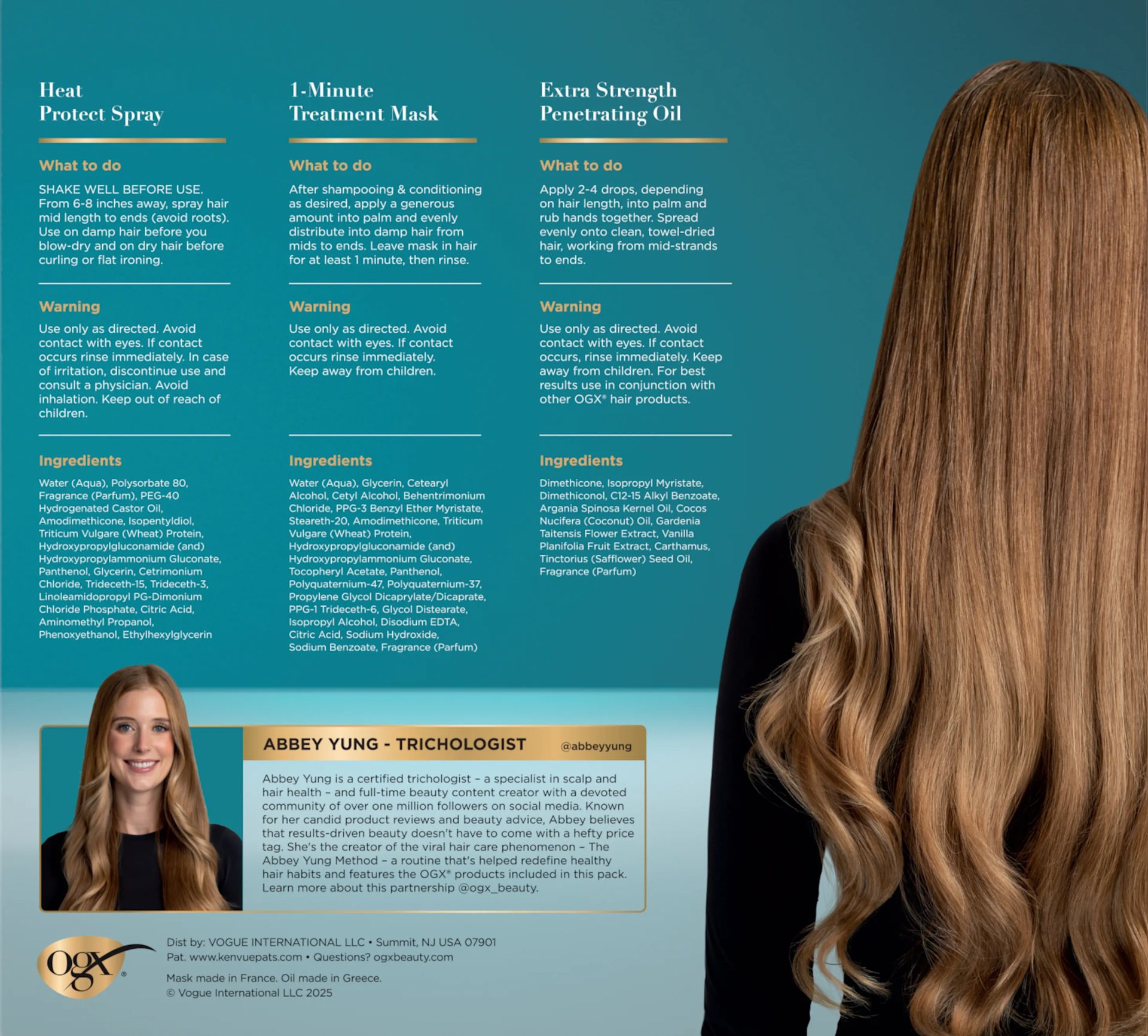 Abbey Yung Favorites Hair Repair & Protection Set Back of Packaging