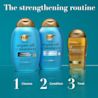 The Strengthening Routine: 1 Cleanse with argan oil of morocco shampoo 2 condition with argan oil of morocco conditioner 3 treat with argan oil of morocco penetrating oil