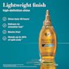 lightweight finish high definition shine. shine lasts 48 hours, delivers 4x smoother hair, blocks frizz, mends up to 40% of split ends
