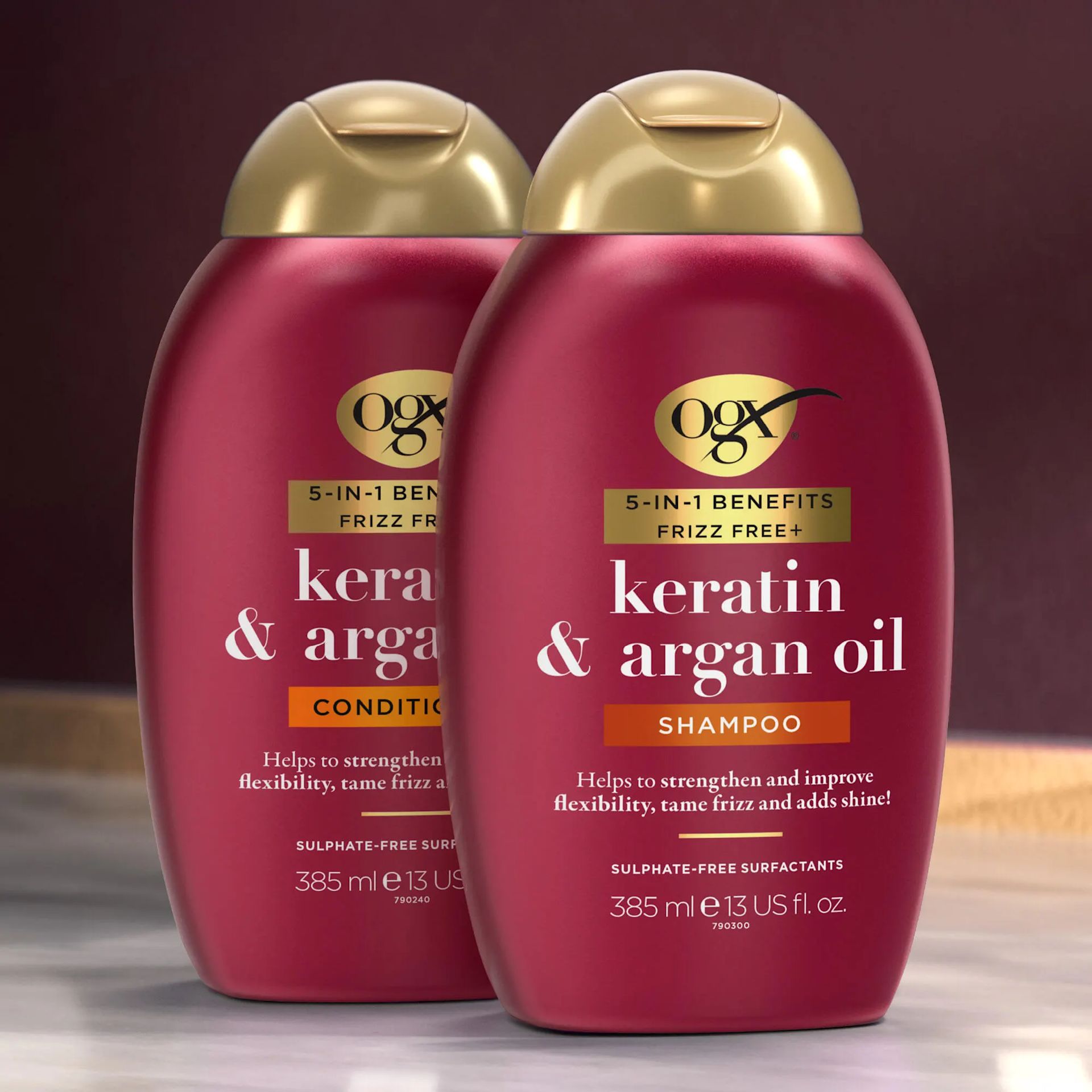 OGX  5-in-1 benefits Frizz Free+ Keratin & Argan Oil  Conditioner, 385ml | OGX® Beauty