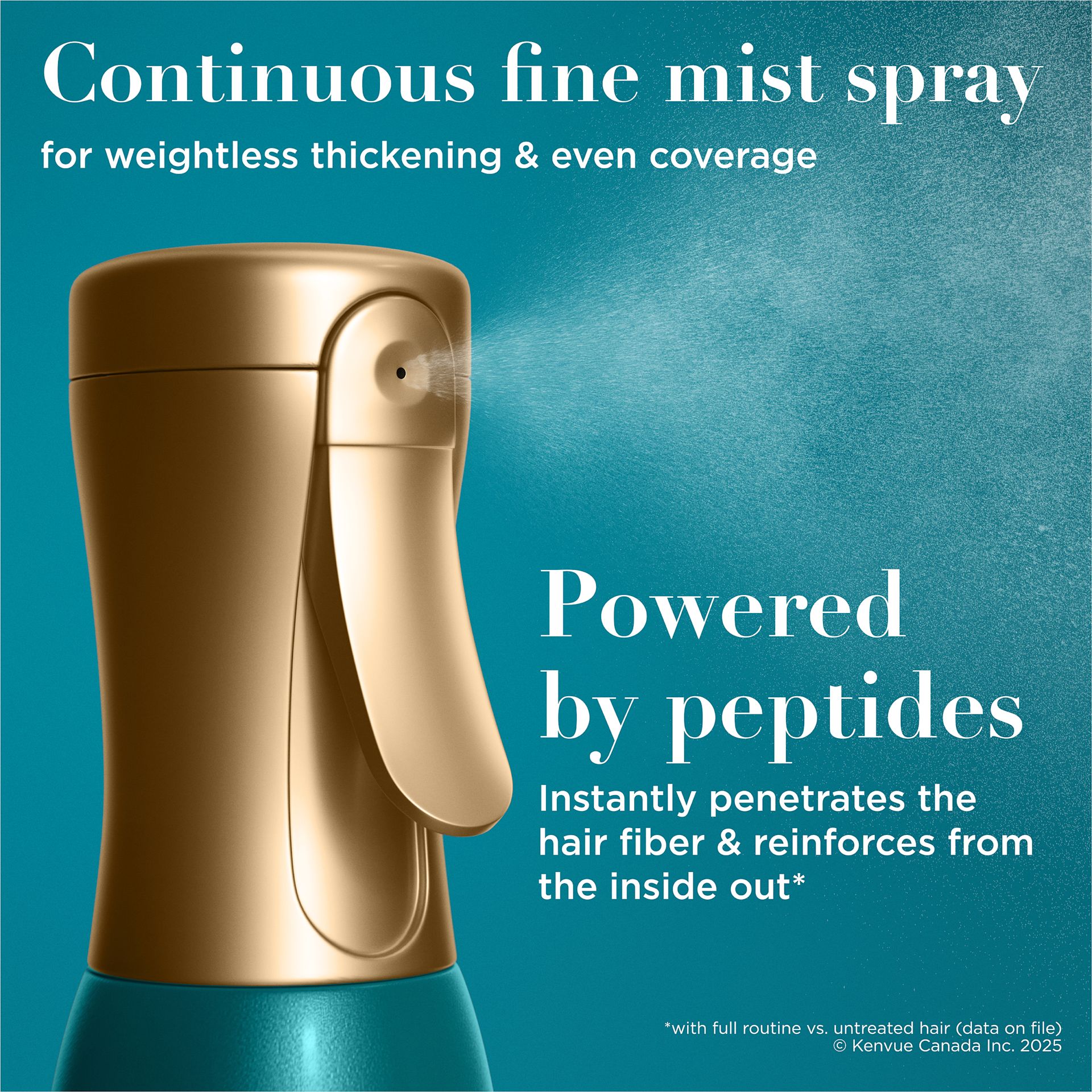Enhanced digital image of OGX® ProGrowth + Peptide Serum Mist, 193mL spray bottle