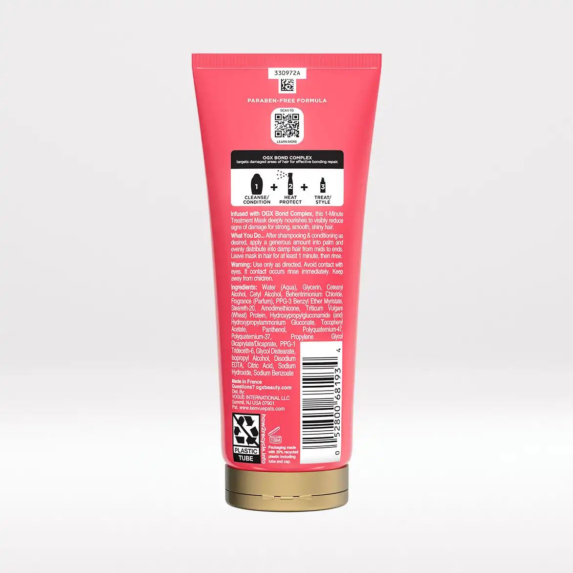 Bond Protein Repair 1 Minute Treatment Mask Back of Packaging