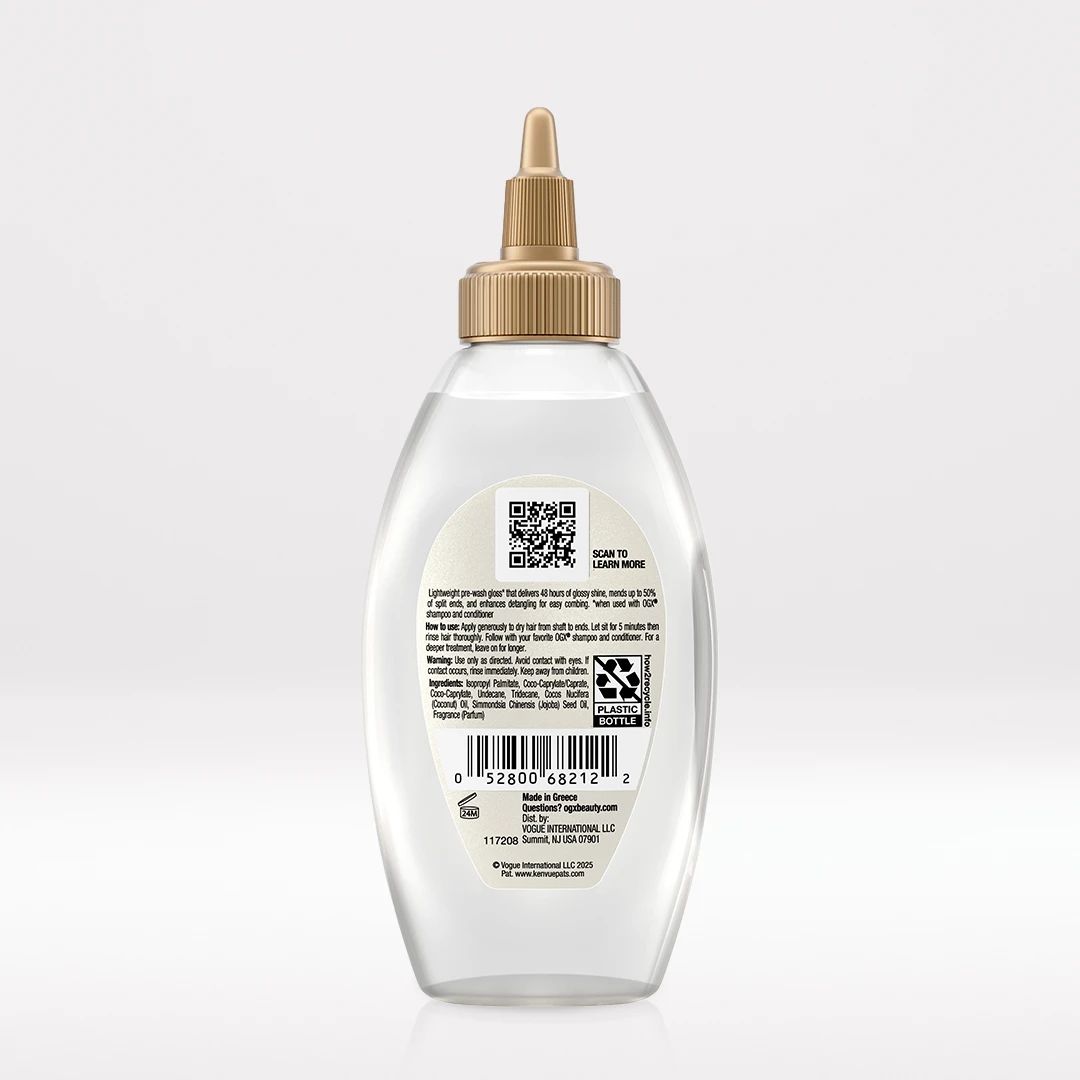 Mirror Shine + Coconut Oil Pre Wash Gloss Back of Packaging