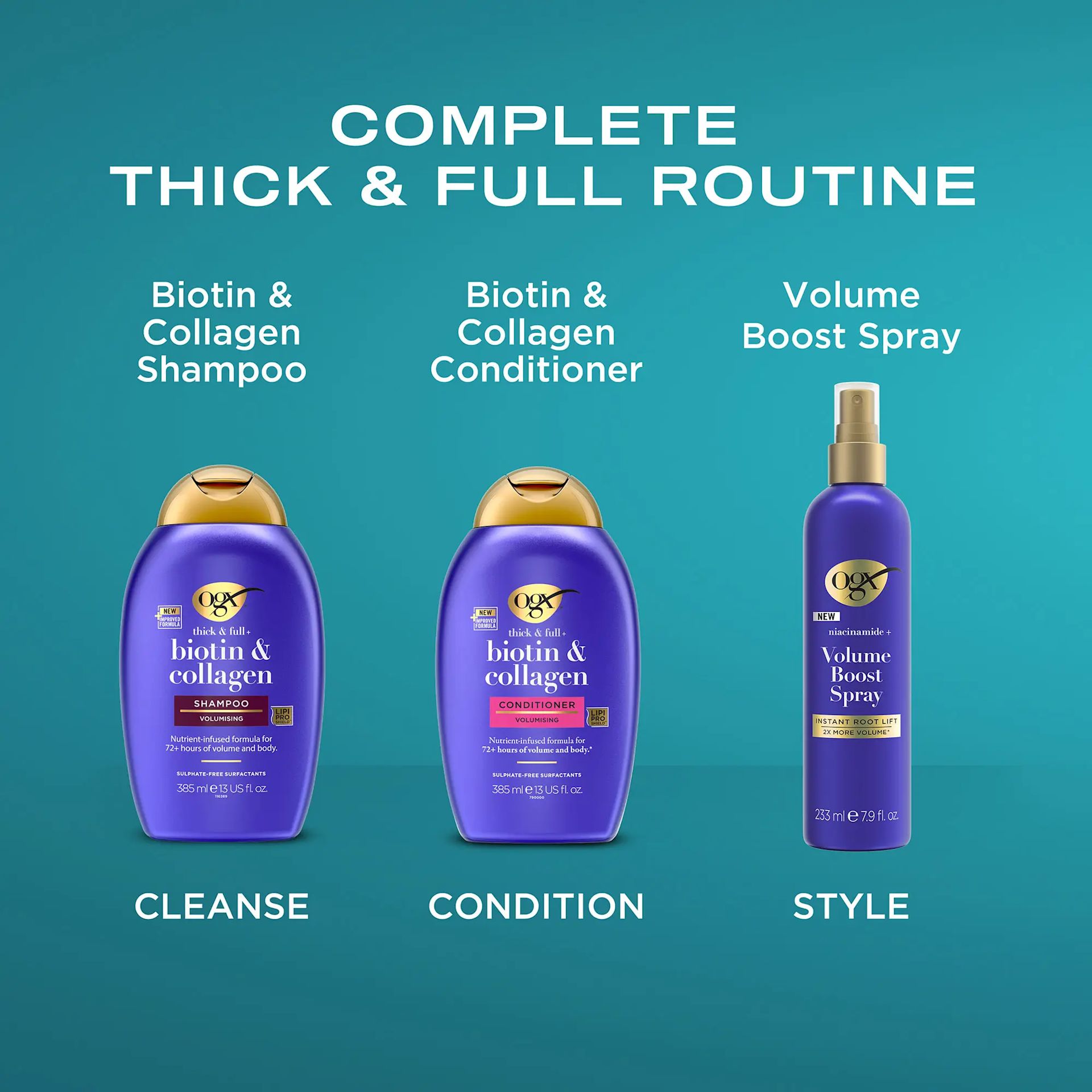 OGX Biotin & Collagen Niacinamide + Volume Boost Spray 233ml | OGX® Beauty