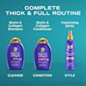 Complete Thick & Full Routine: First cleanse with Biotin & Collagen Shampoo. Second condition with Biotin & Collagen conditioner. Third style with Volumizing Spray.