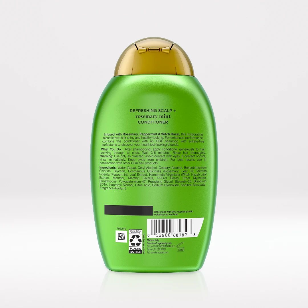 Rosemary Mint Extra Strength Conditioner 13oz Back of Packaging