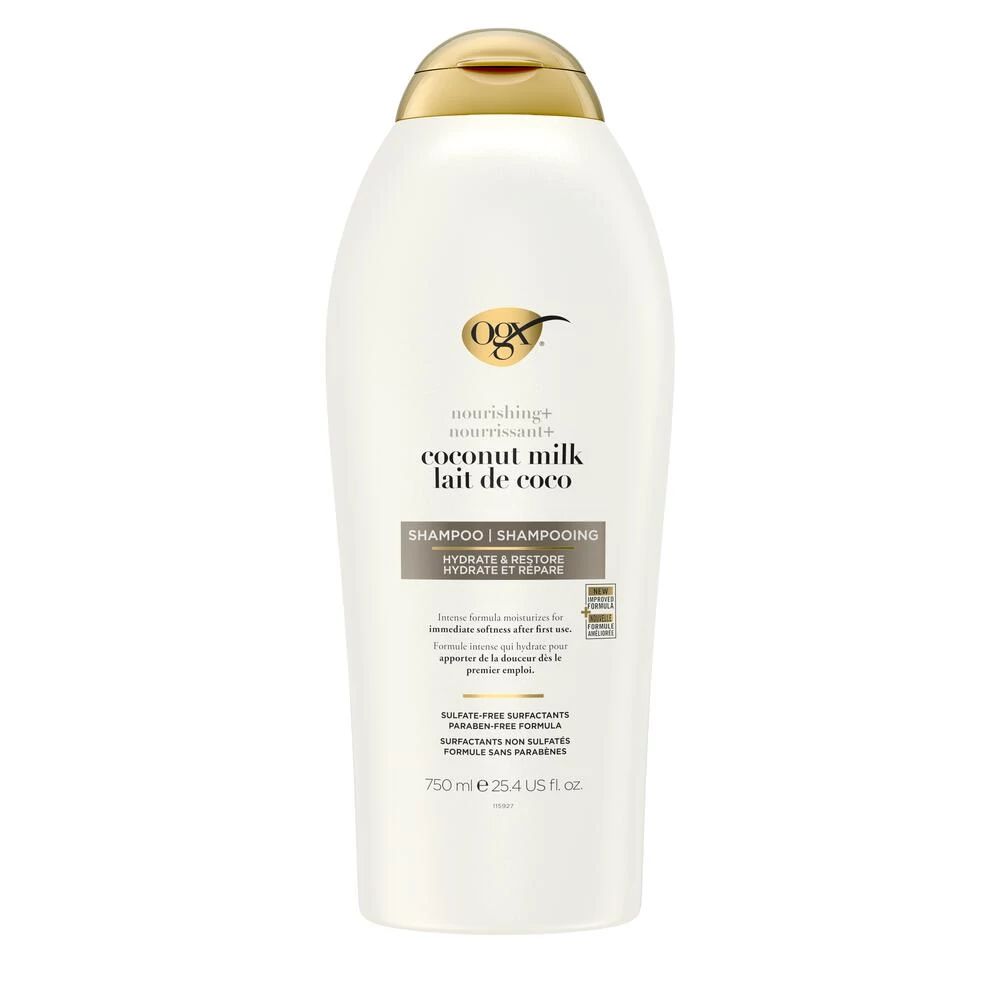 Front shot of OGX® Nourishing+ Coconut Milk Shampoo, 750 mL bottle