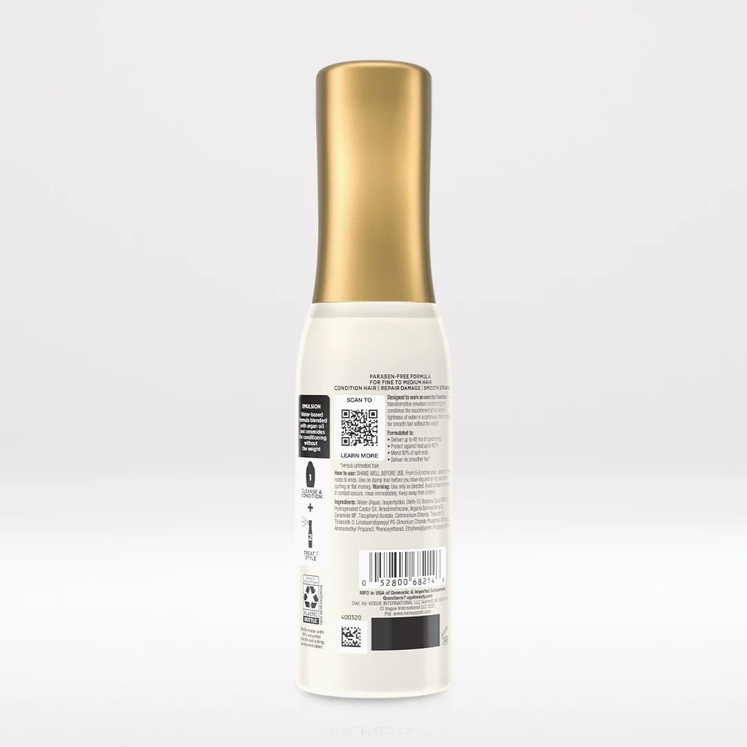 Smooth Emulsion + Argan Oil Conditioning Mist Back of Packaging