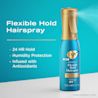 Flexible Hold Hairspray Product Benefits: 24 hour hold, humidity protection, and infused with oxidants
