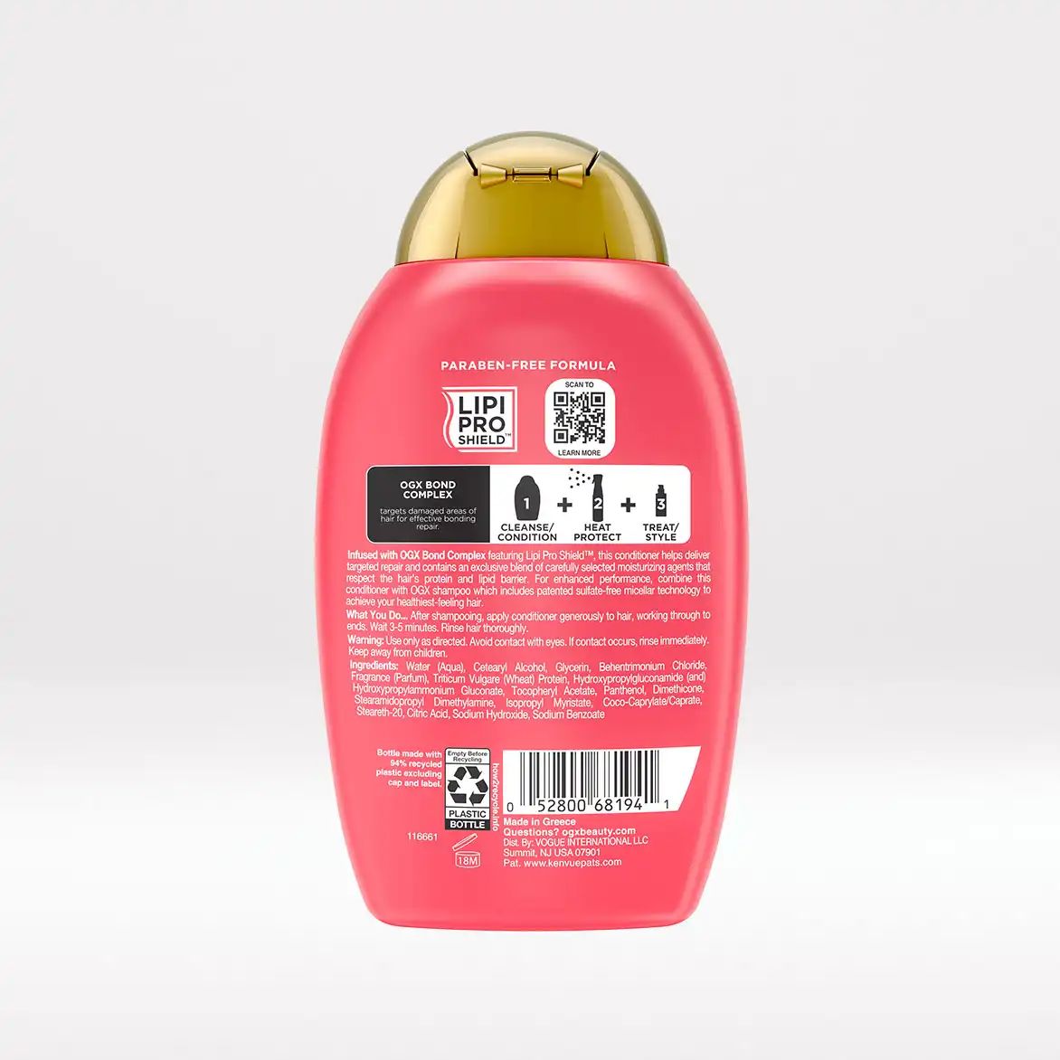 Bond Protein Repair Lightweight Conditioner Back of Packaging with Ingredients