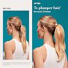 Before and After image displaying woman with 3x plumper hair for up to 72 hours