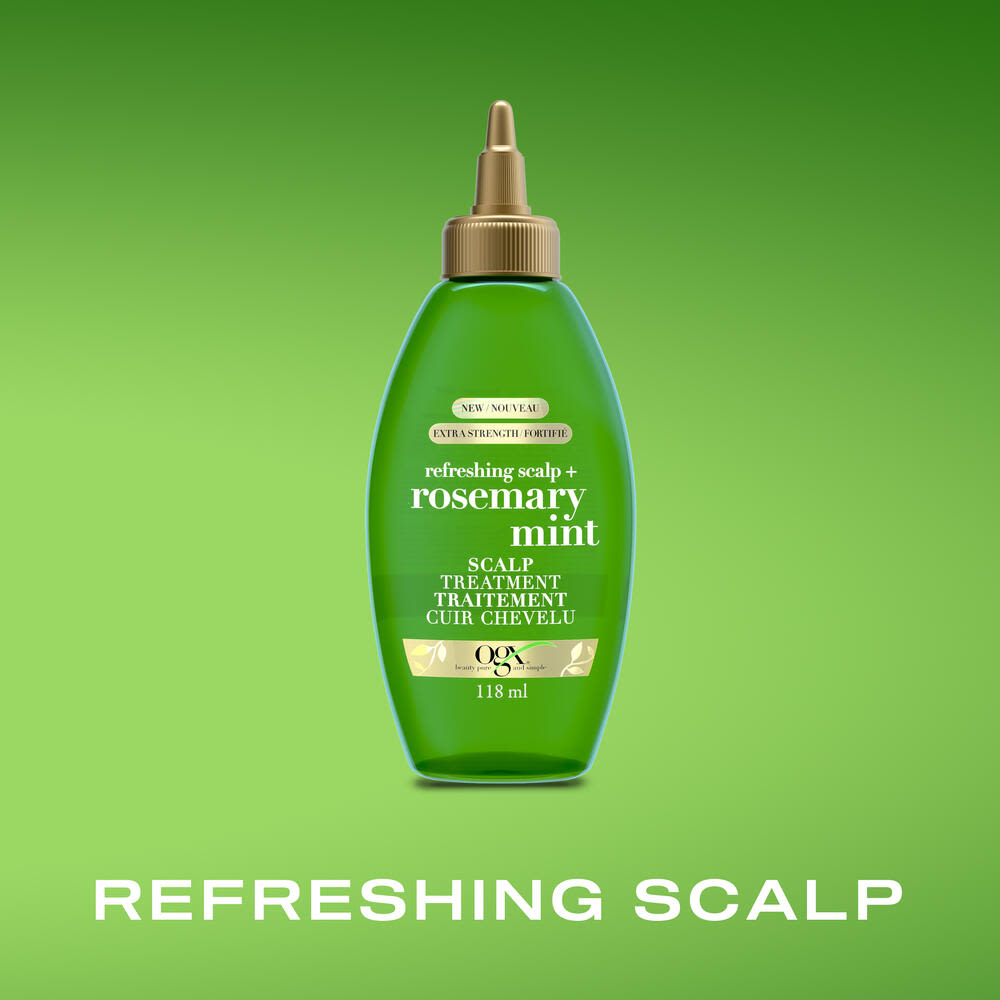 Front shot of OGX® Rosemary Mint Extra Strength Scalpt Treatment . 118 Ml