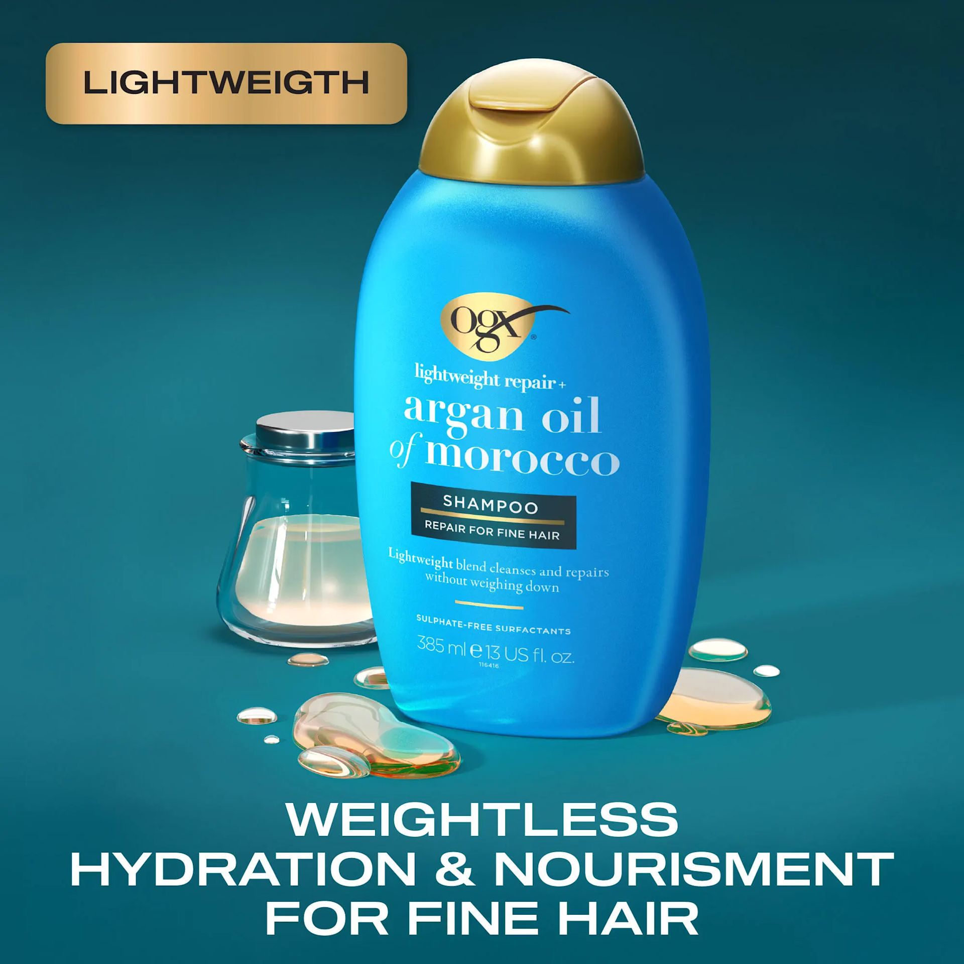 OGX Lightweight repair+ Argan Oil of Morocco Shampoo 385ml | OGX® Beauty
