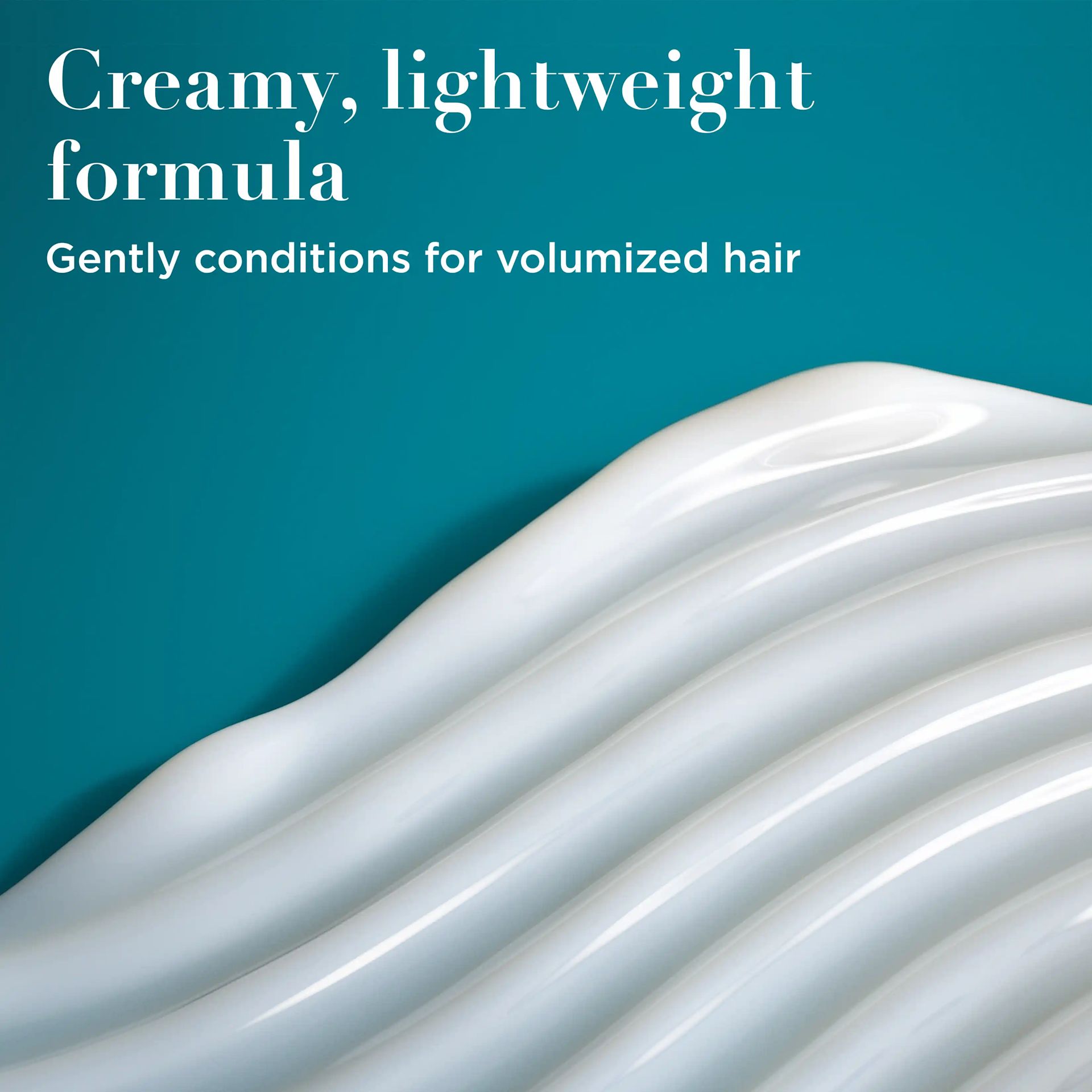 OGX® Biotin and Collagen creamy lightweight formula gently conditions for volumized hair