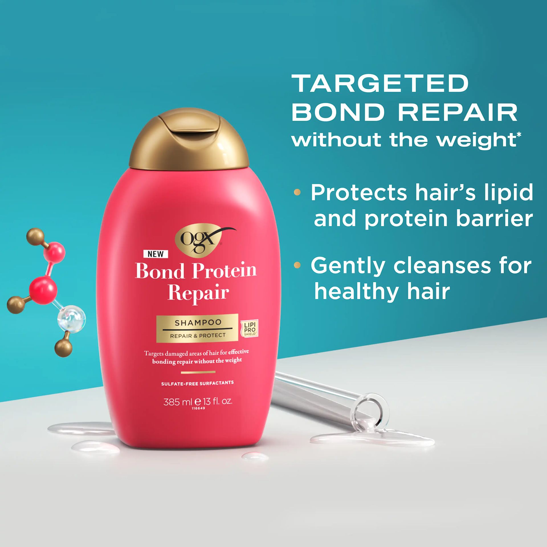 Bond Protein Repair Lightweight Shampoo Product Benefits: Protects hair's lipid and protein barrier, gently cleanses for healthy hair