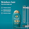 Reinforce hair from the inside out. Thickens strands, reduces hair fall due to breakage, maintains length