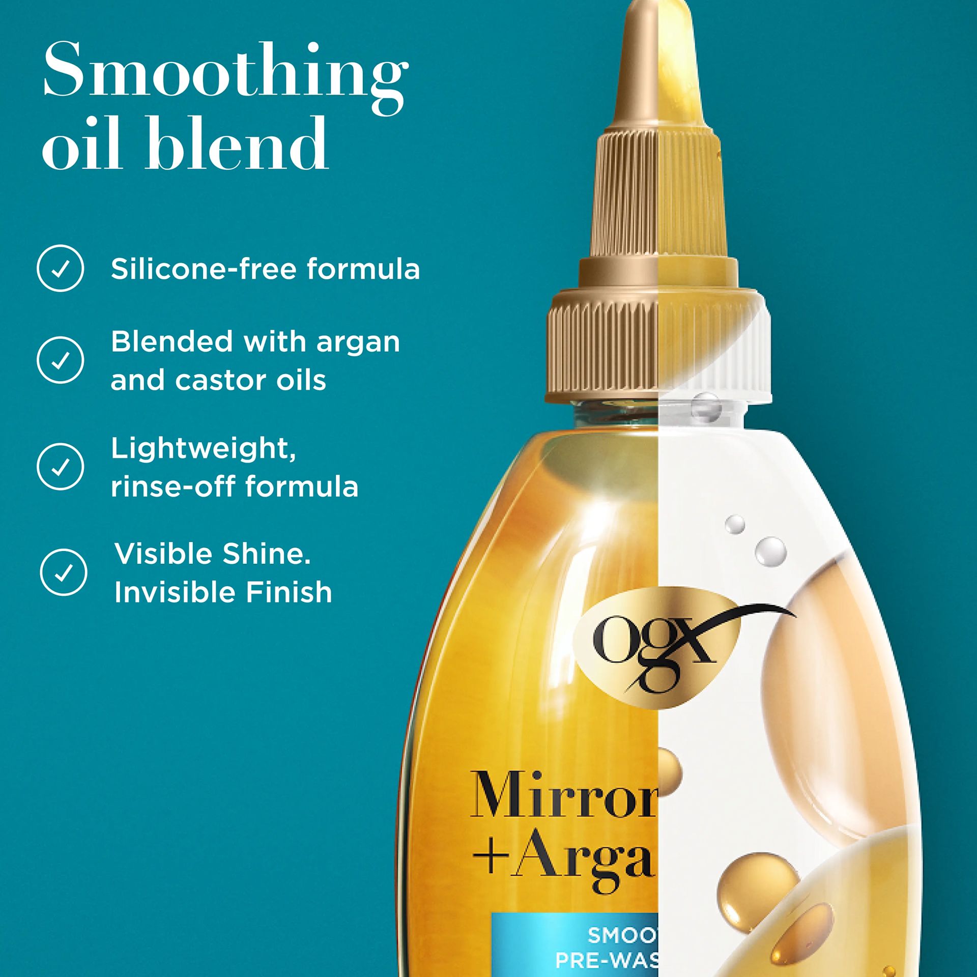 OGX EMEA UK Mirror Shine +Argan Oil Pre-Wash Gloss 118ml SI02