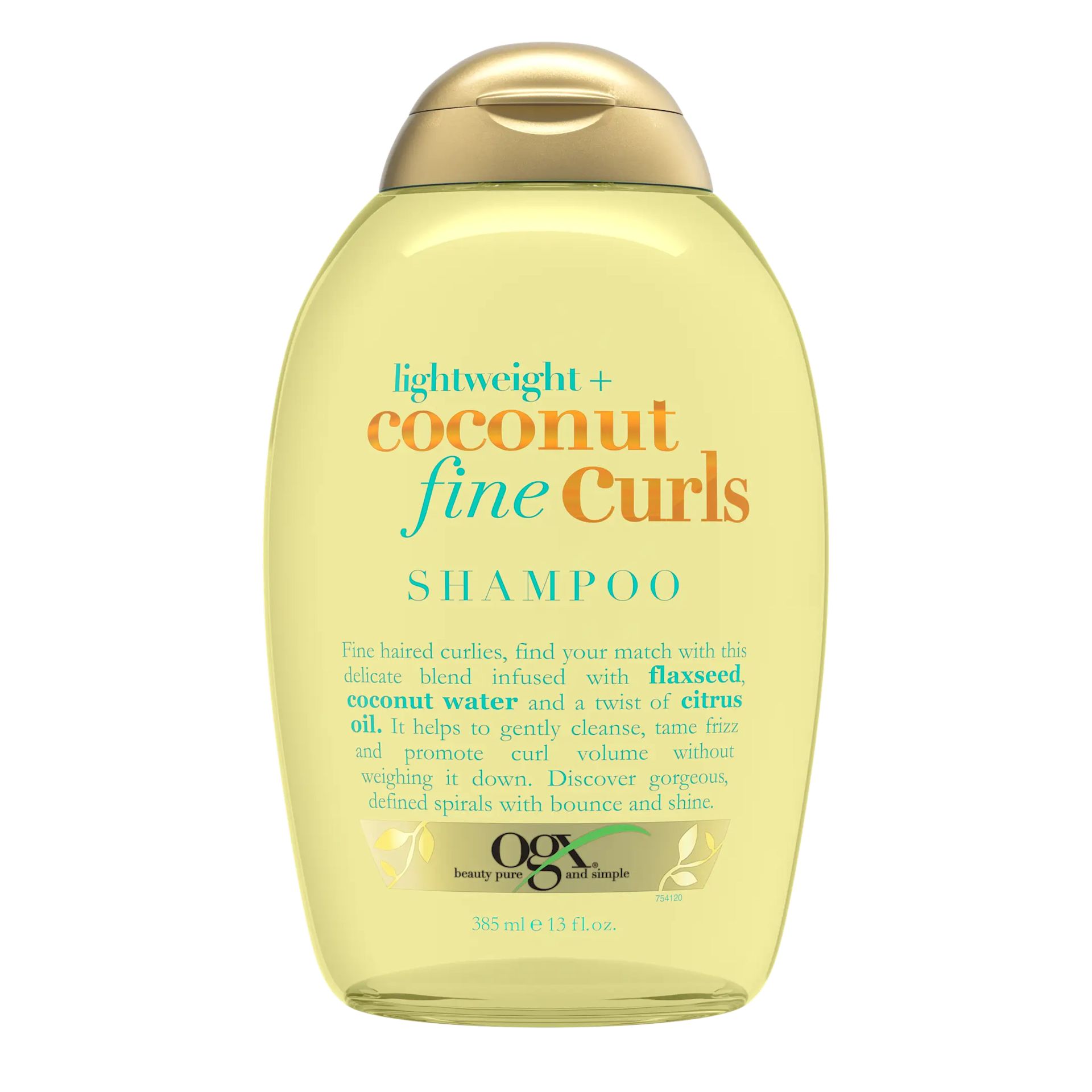  Coconut Fine Curls Shampoo Front of Packaging
