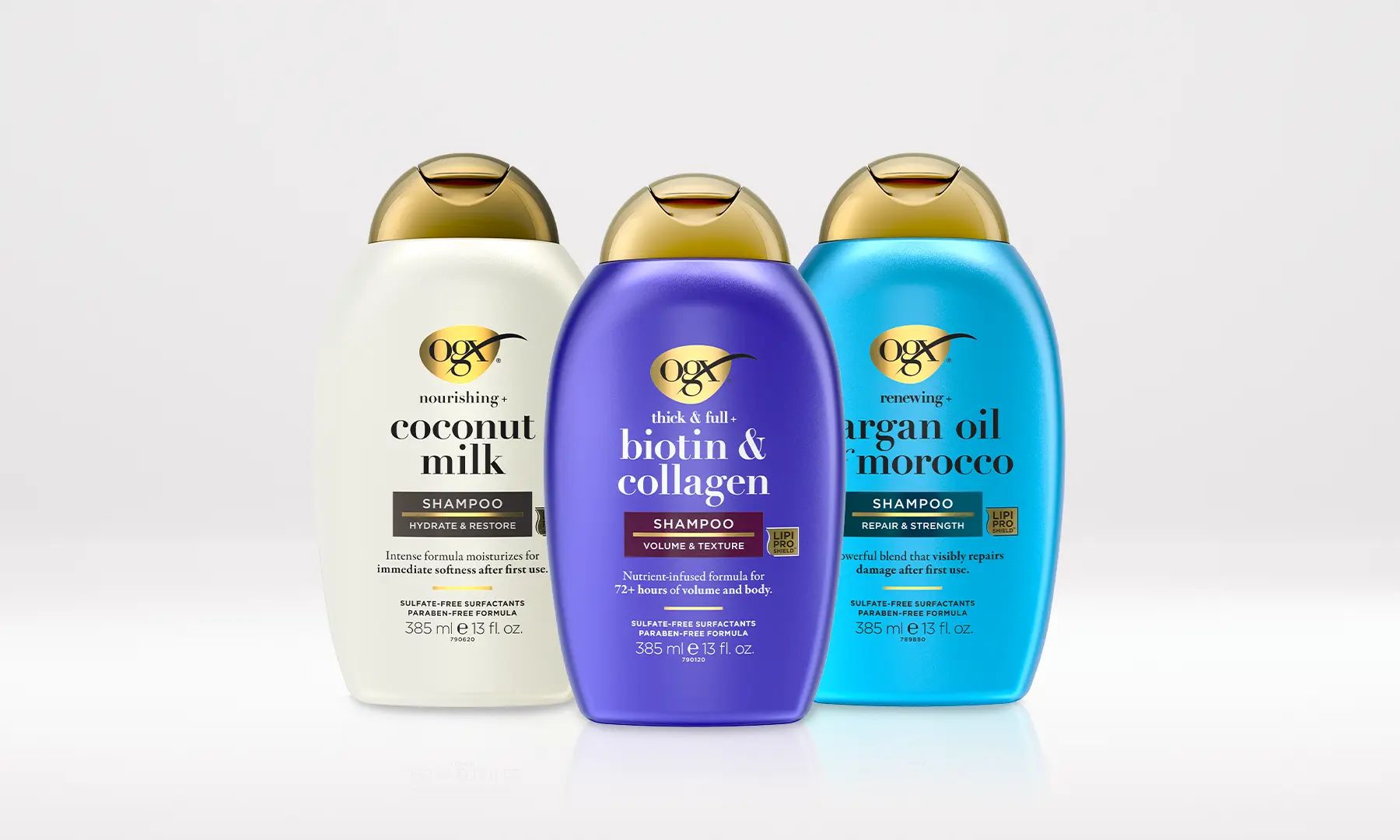 Image displaying shampoos and conditioners using Lipi Pro Shield™ Technology