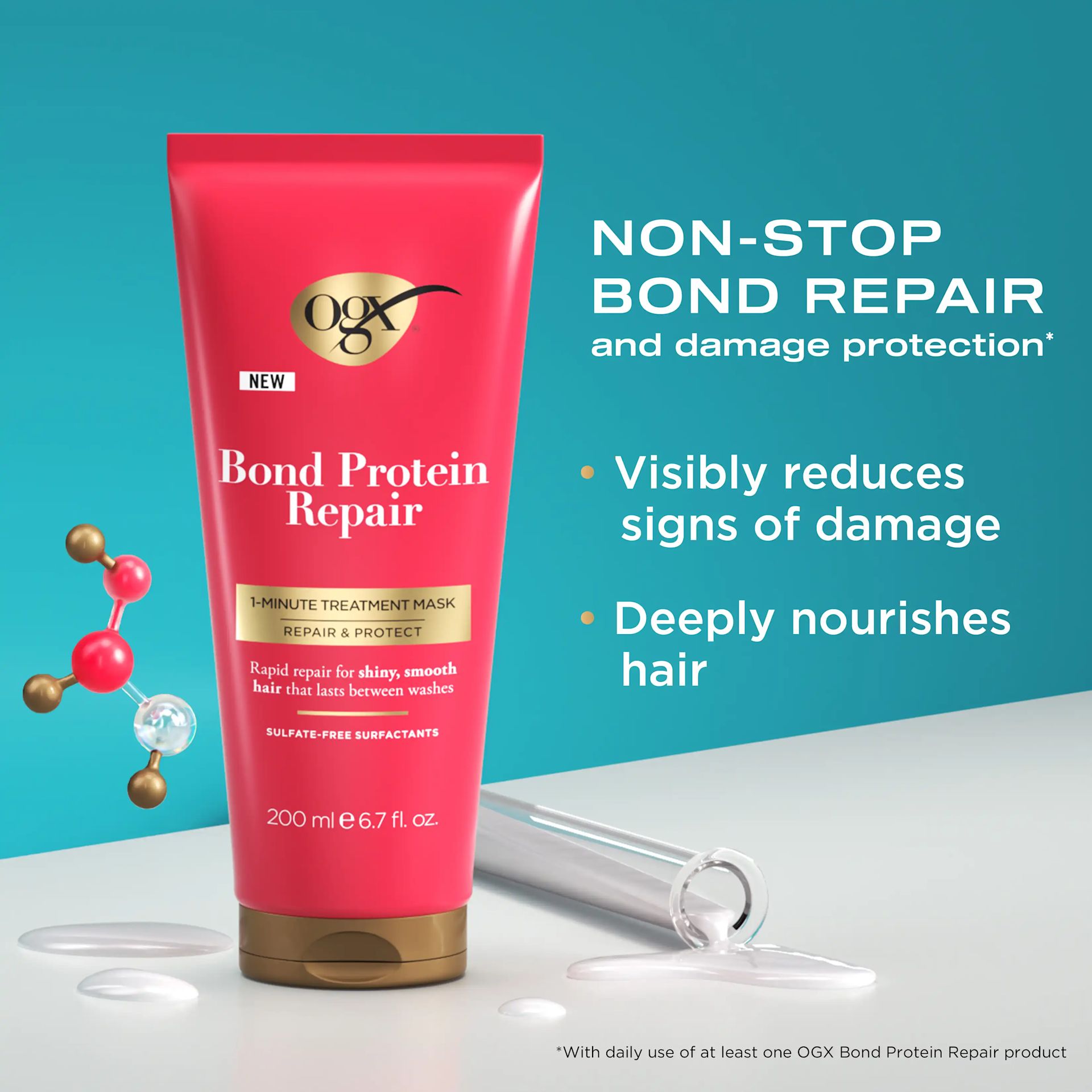 Bond Protein Repair 1 Minute Treatment Mask Product Benefits: Visibly reduces signs of damage, deeply nourishes hair