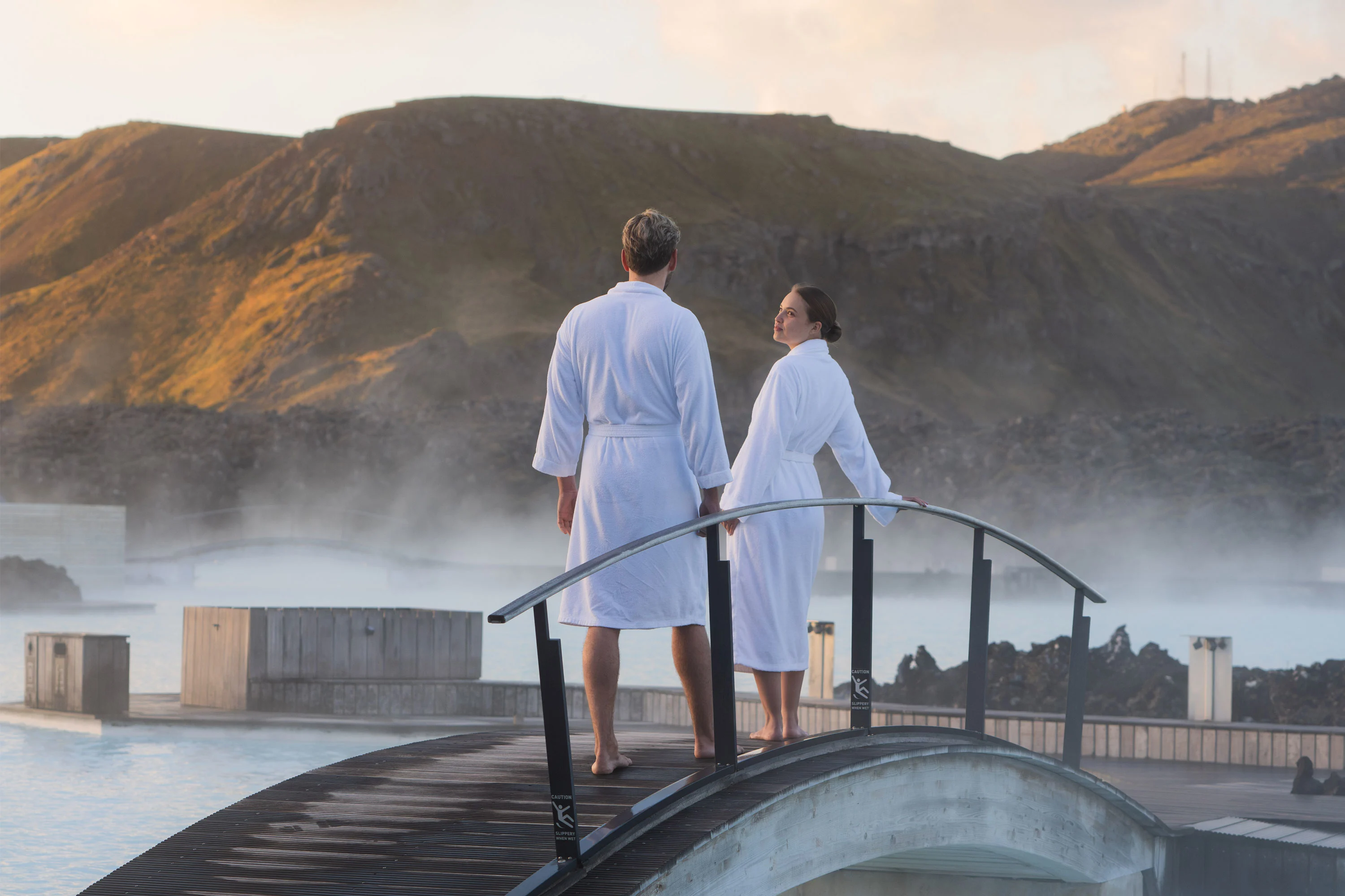 Premium admission, guests in robe