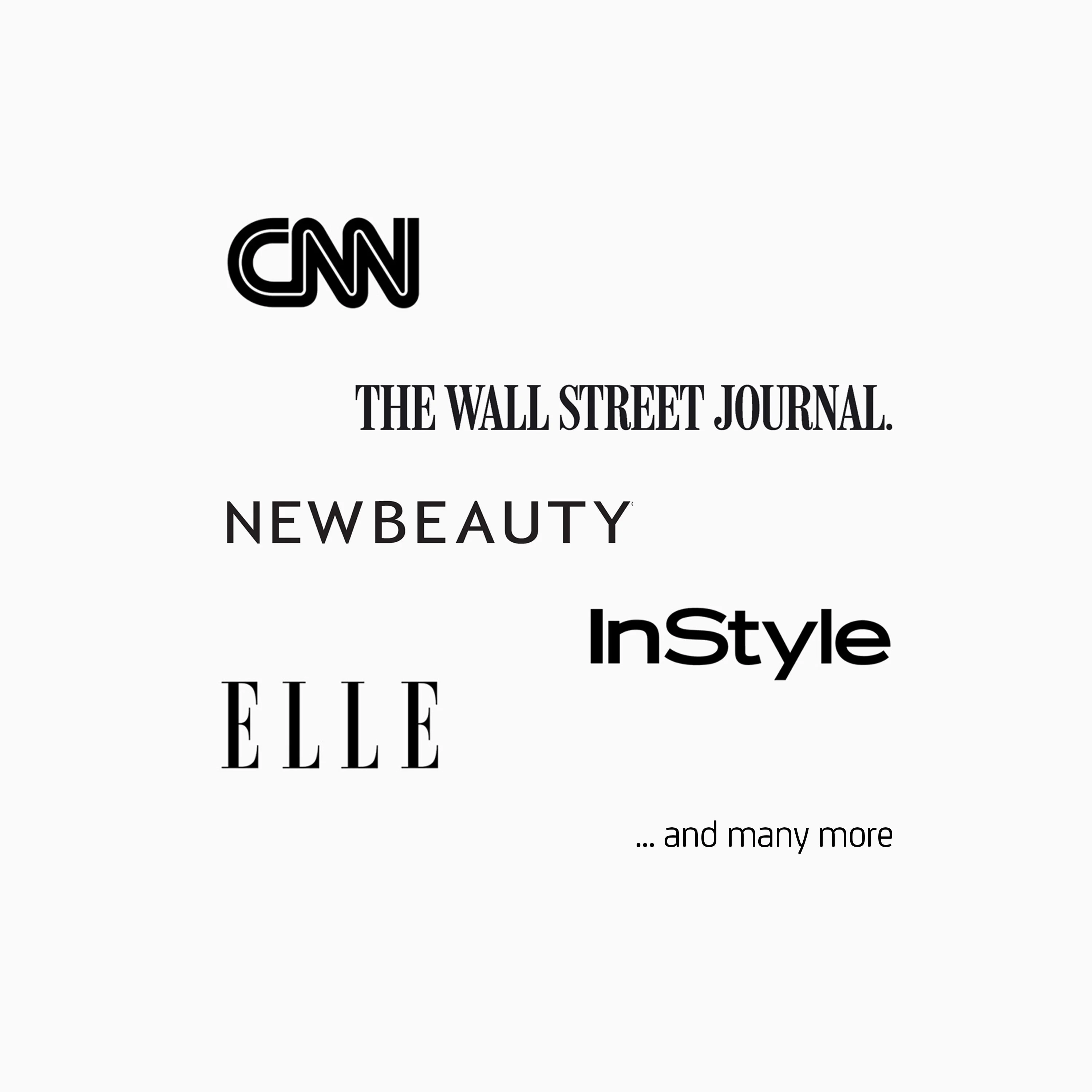 Media logos for skincare