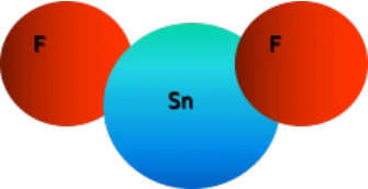 Illustration of a stannous fluoride molecule