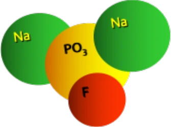 Illustration of a sodium monofluorophosphate molecule