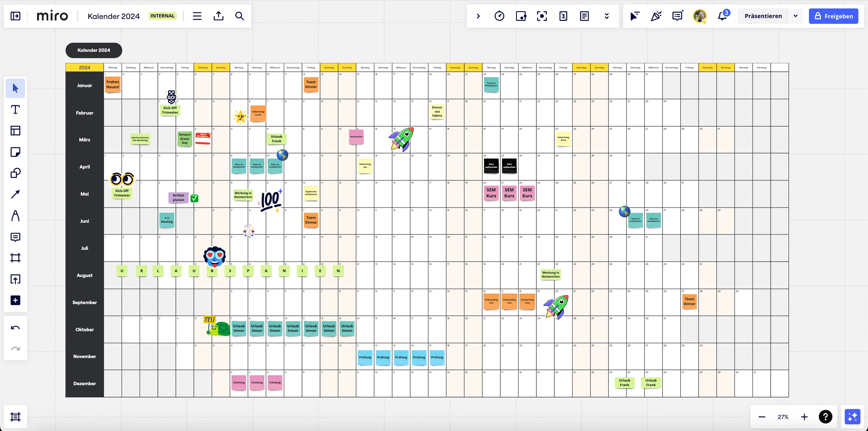 Kalender in Miro erstellen