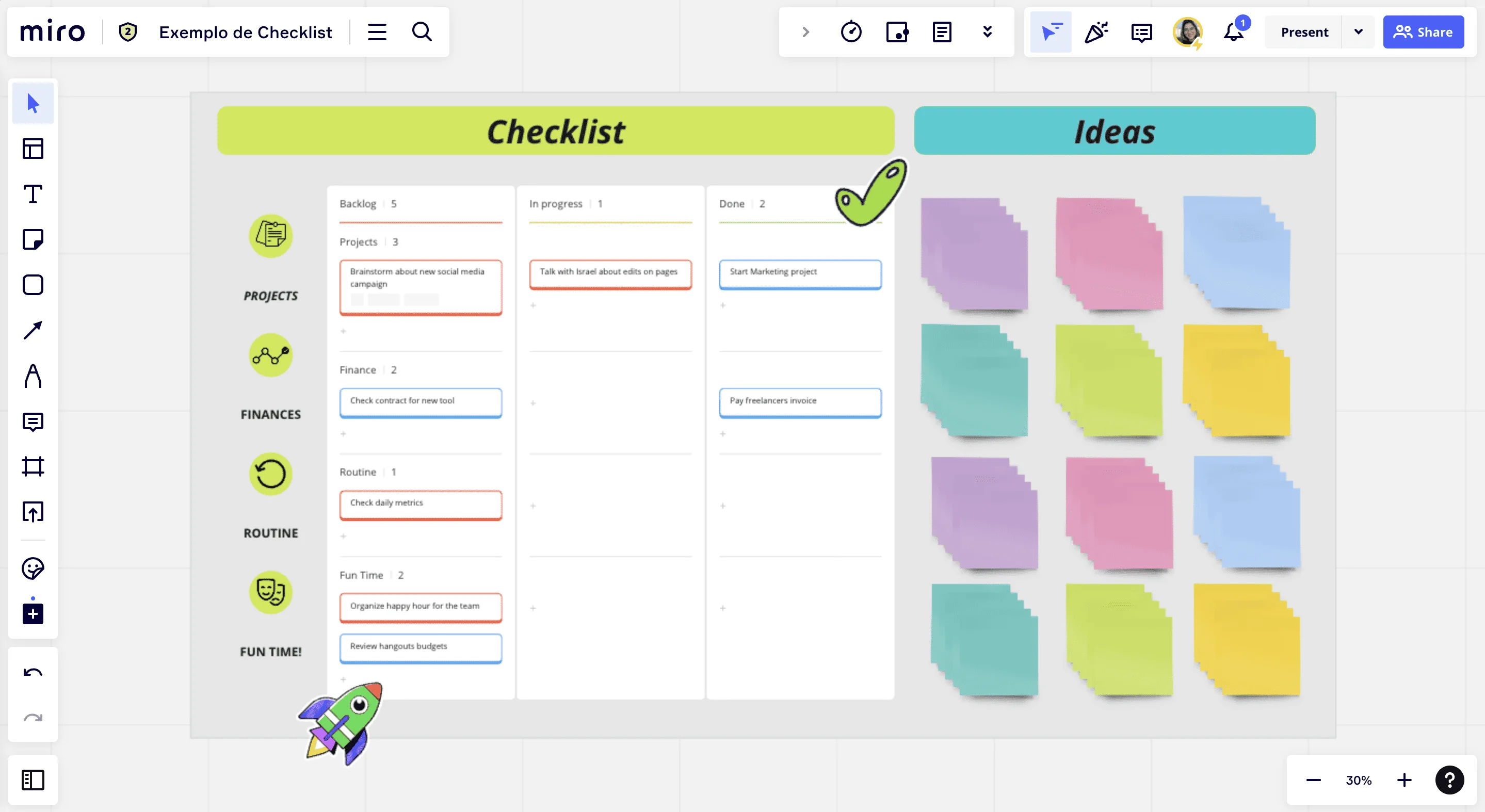 Checkliste erstellen in Miro Board