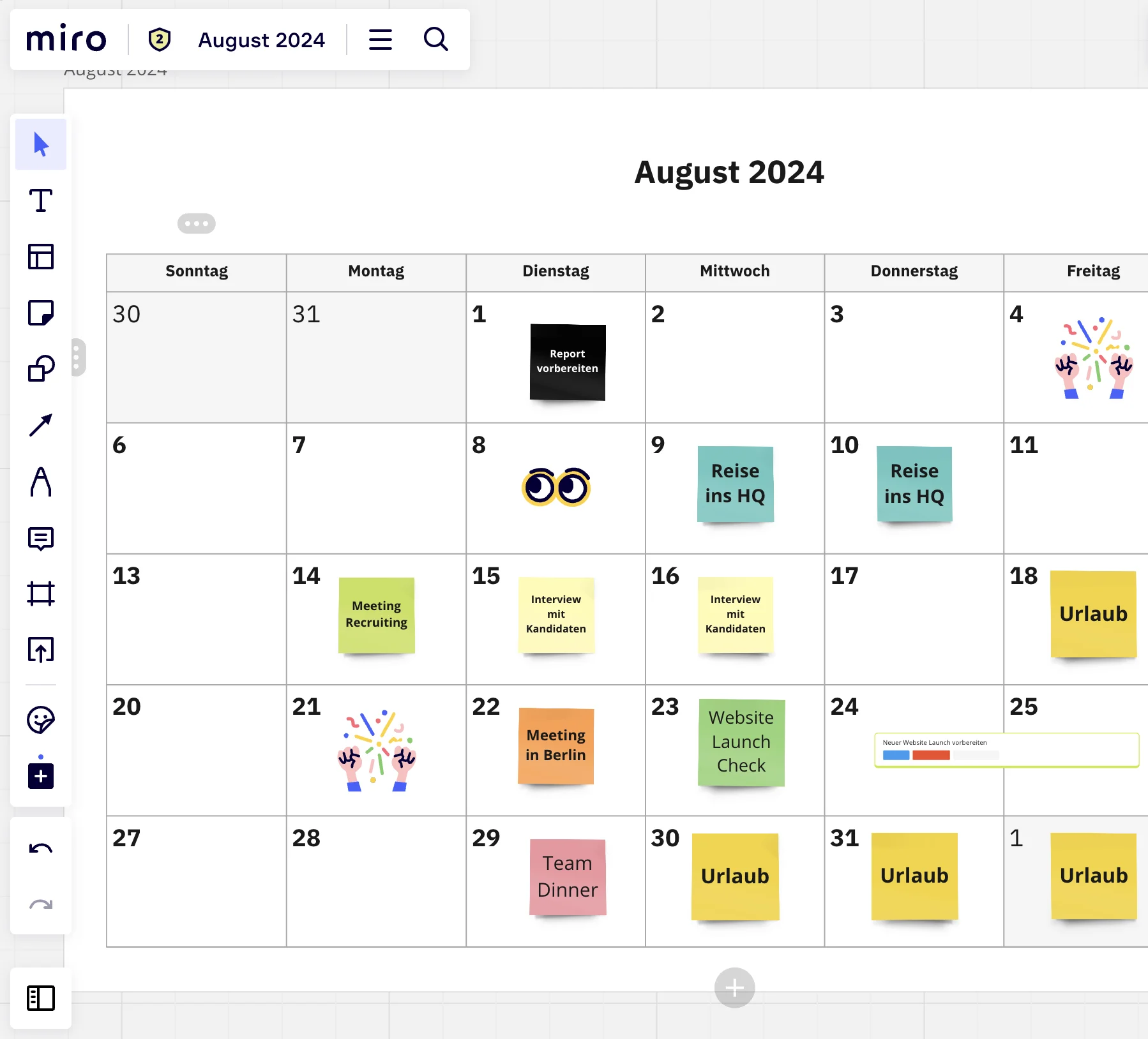 Online Kalender August 2024