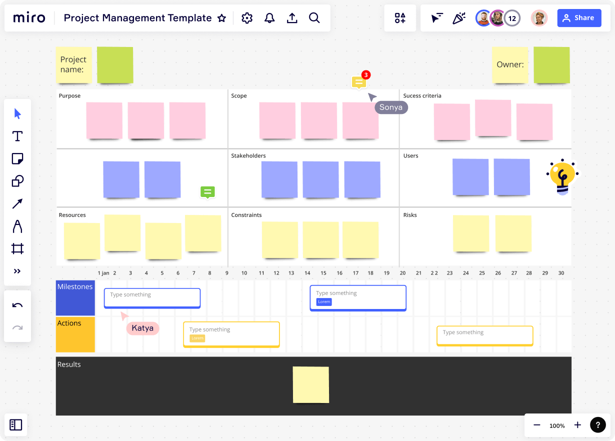 Creating a project scope in Miro