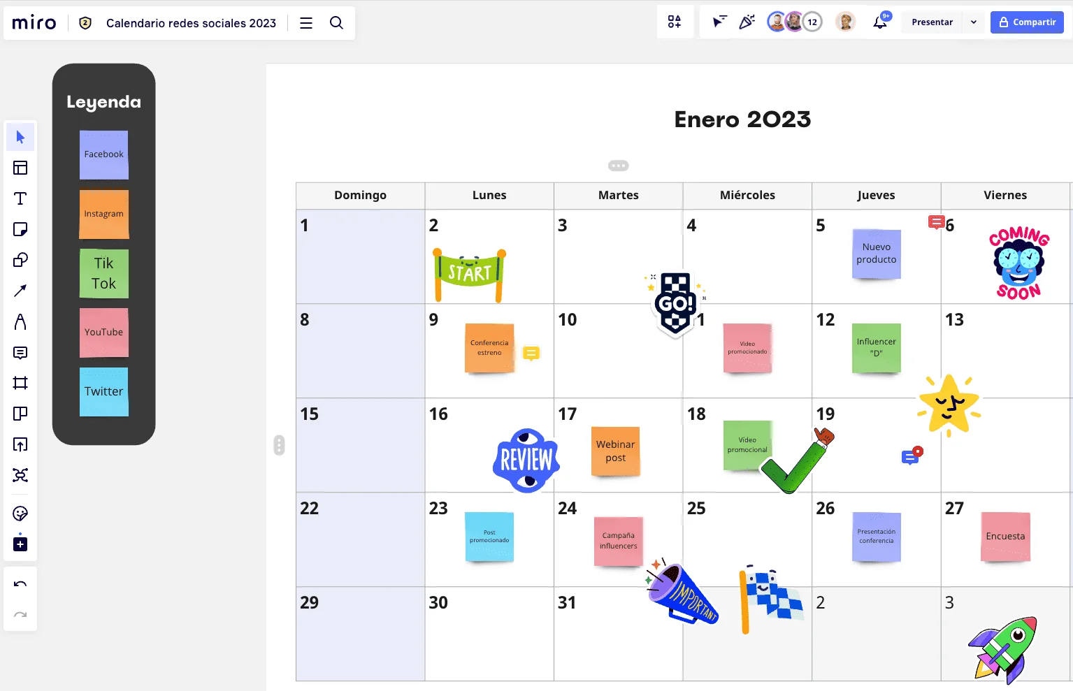 calendario redes sociales online