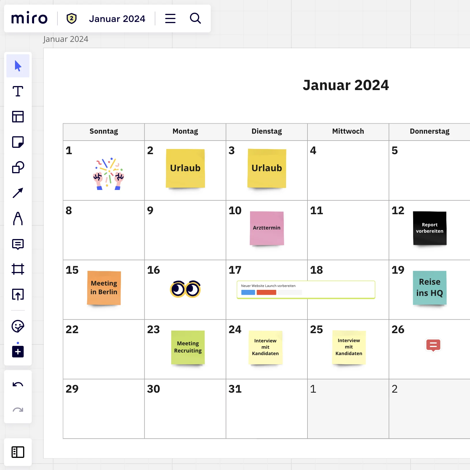 Kalender Januar 2024 online