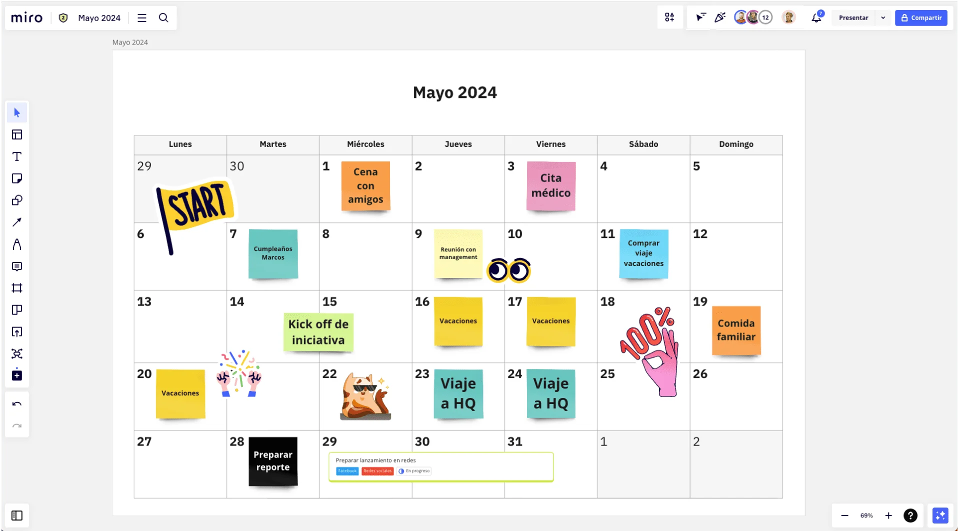 Miro の 2024年（令和6年）5月カレンダーについての画像
