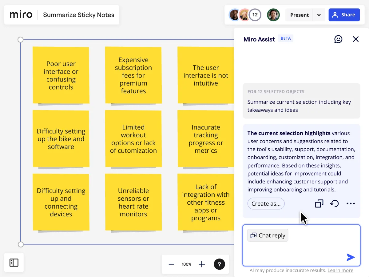 Summarize sticky notes