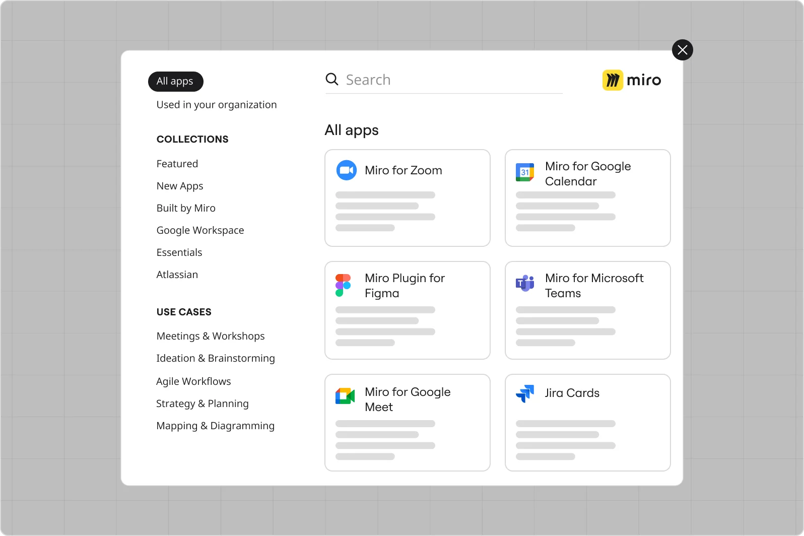 Integrationen für Wireframing in Miro