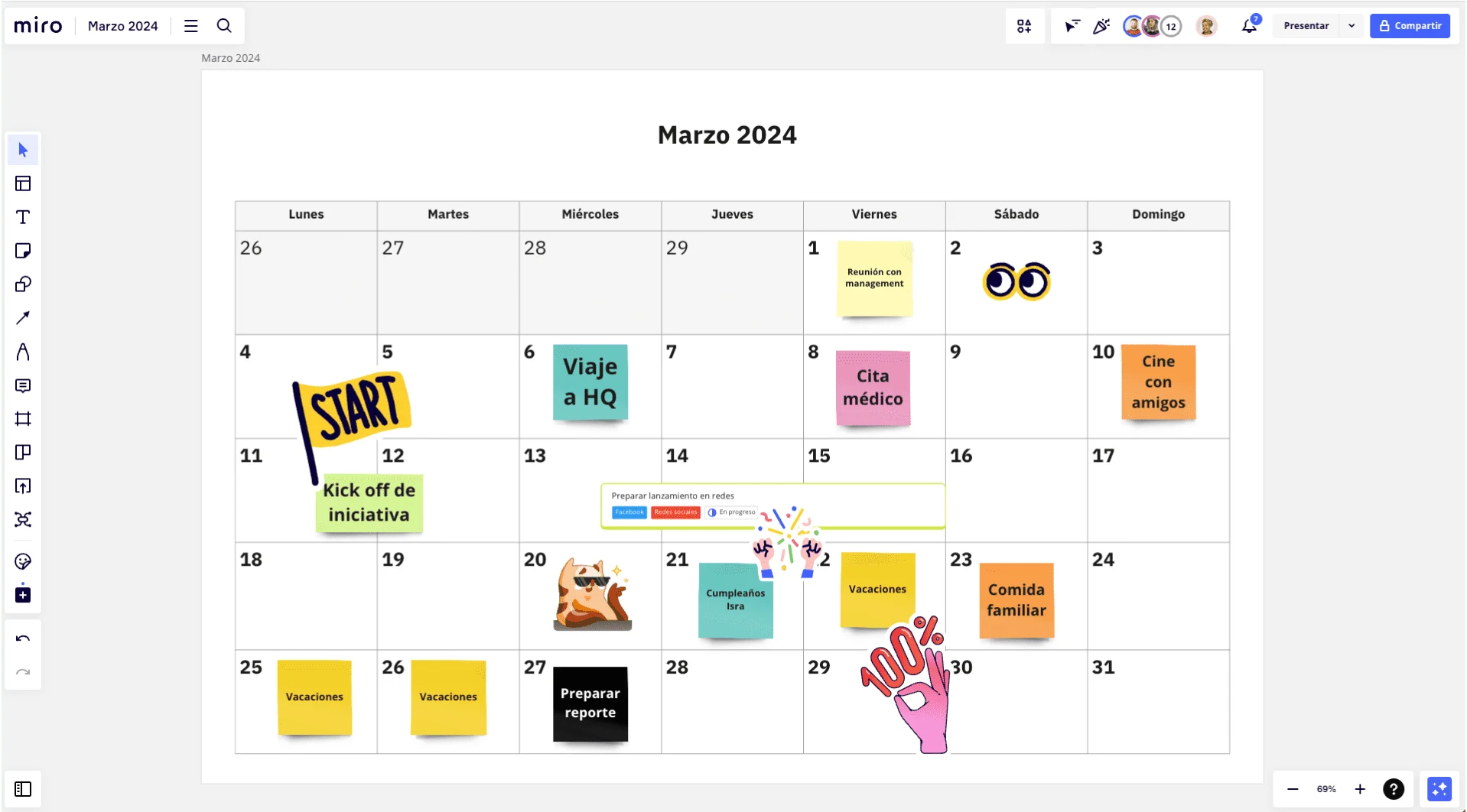 Calendario Marzo 2024 Editable 60m Confían 8654