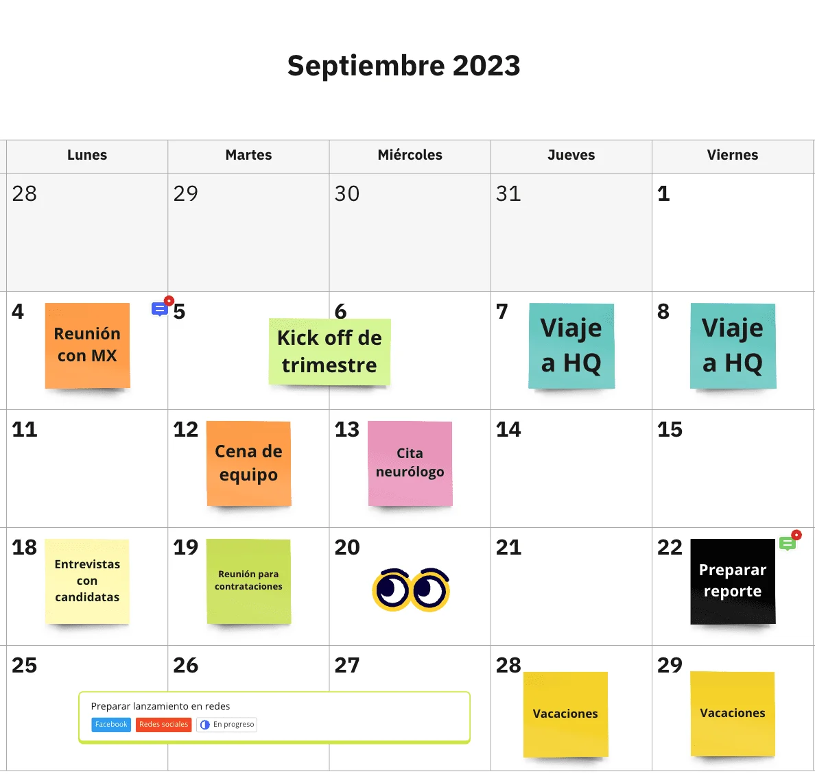 9月カレンダーの作り方