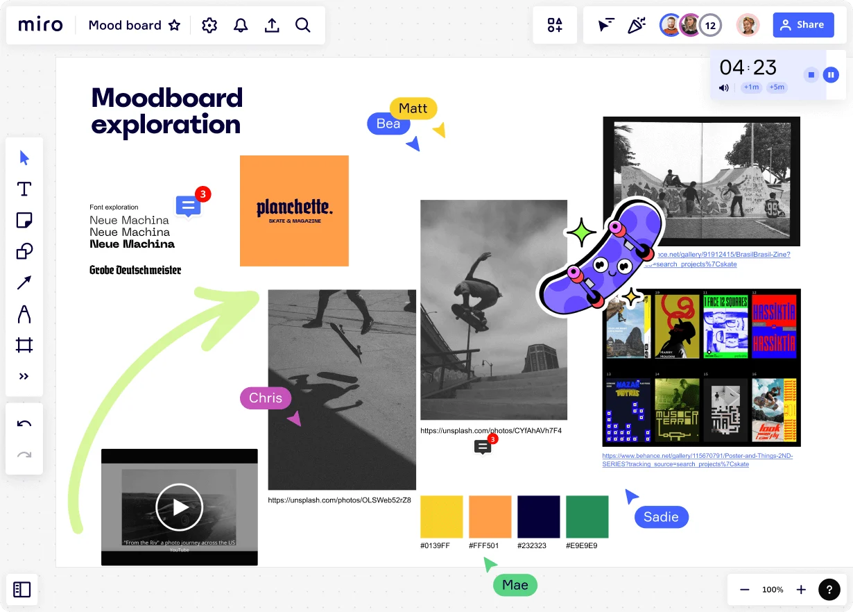 Moodboard auf Miro Board