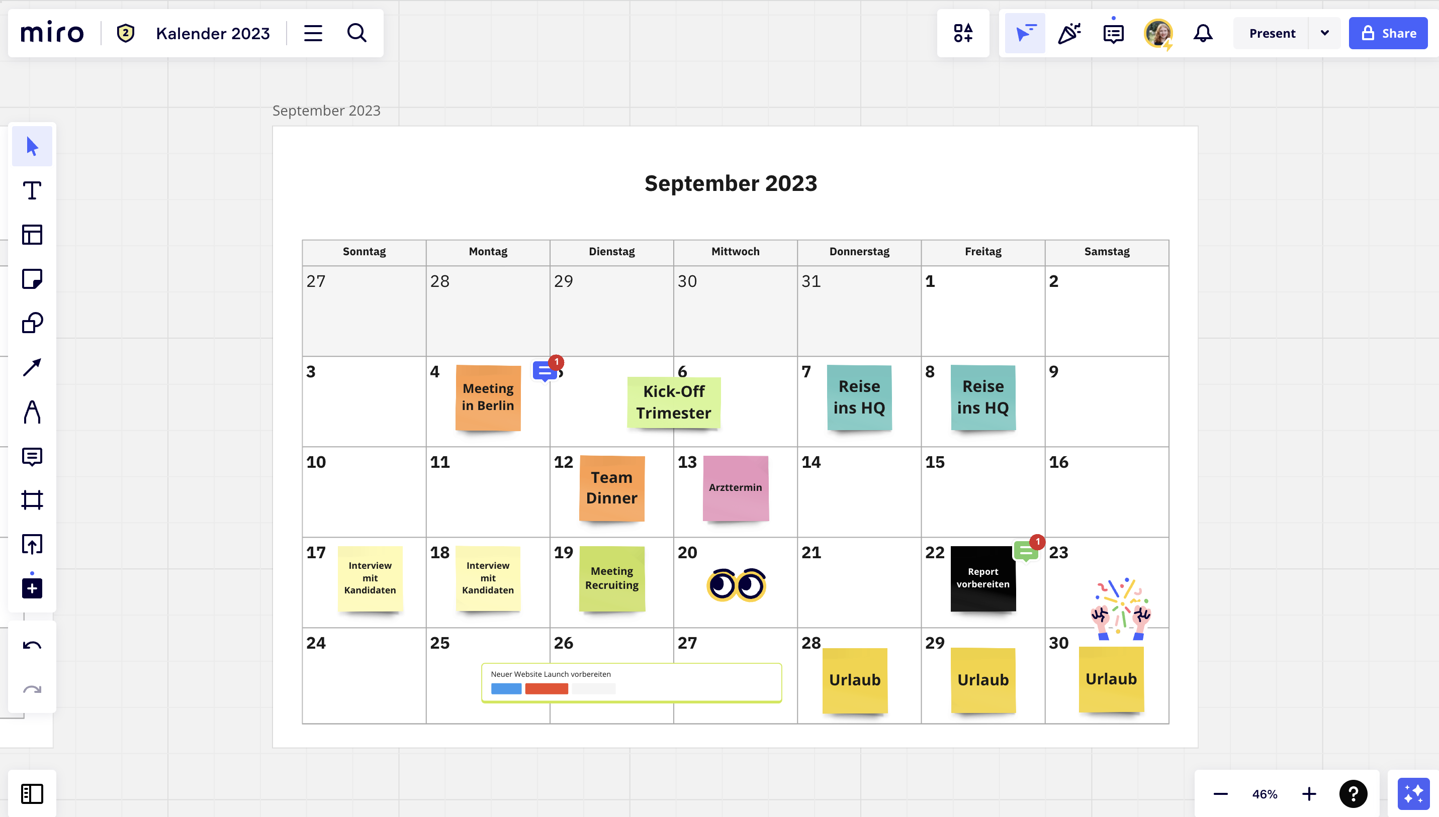 Beispiel Kalender online