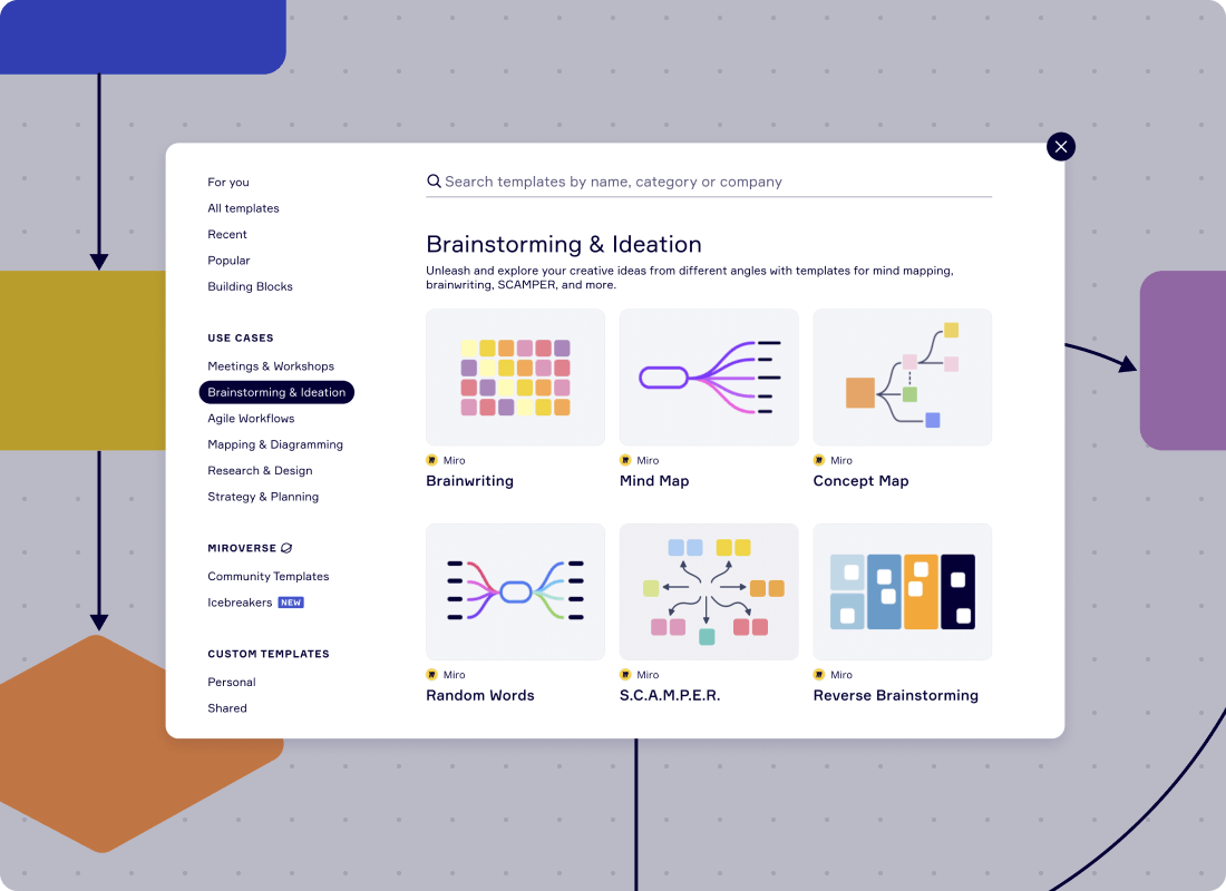 Brainstorming templates