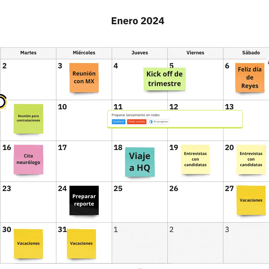 1月カレンダーの作り方についての画像