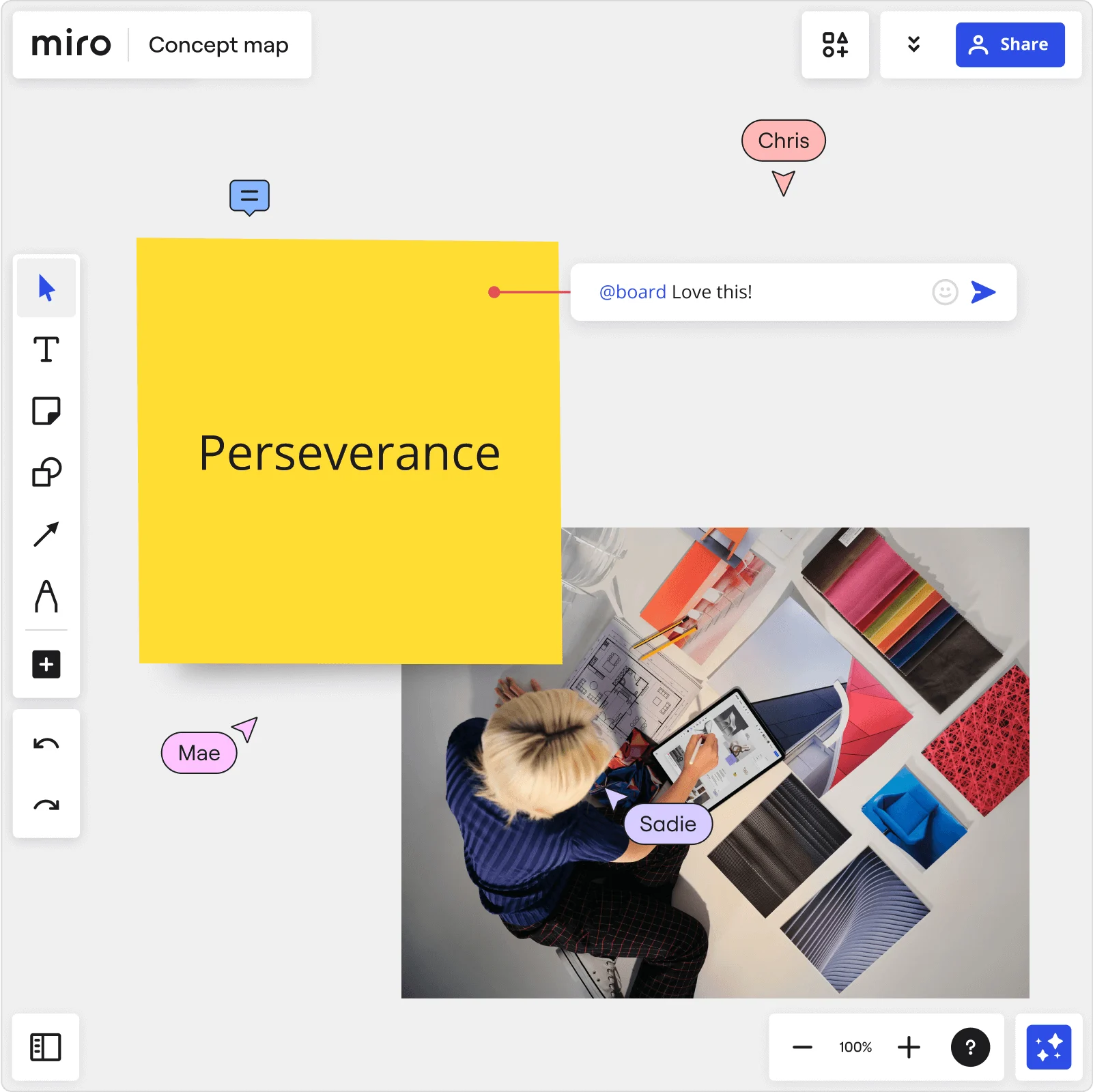 Collaborate and share your thought with Miro's concept map maker