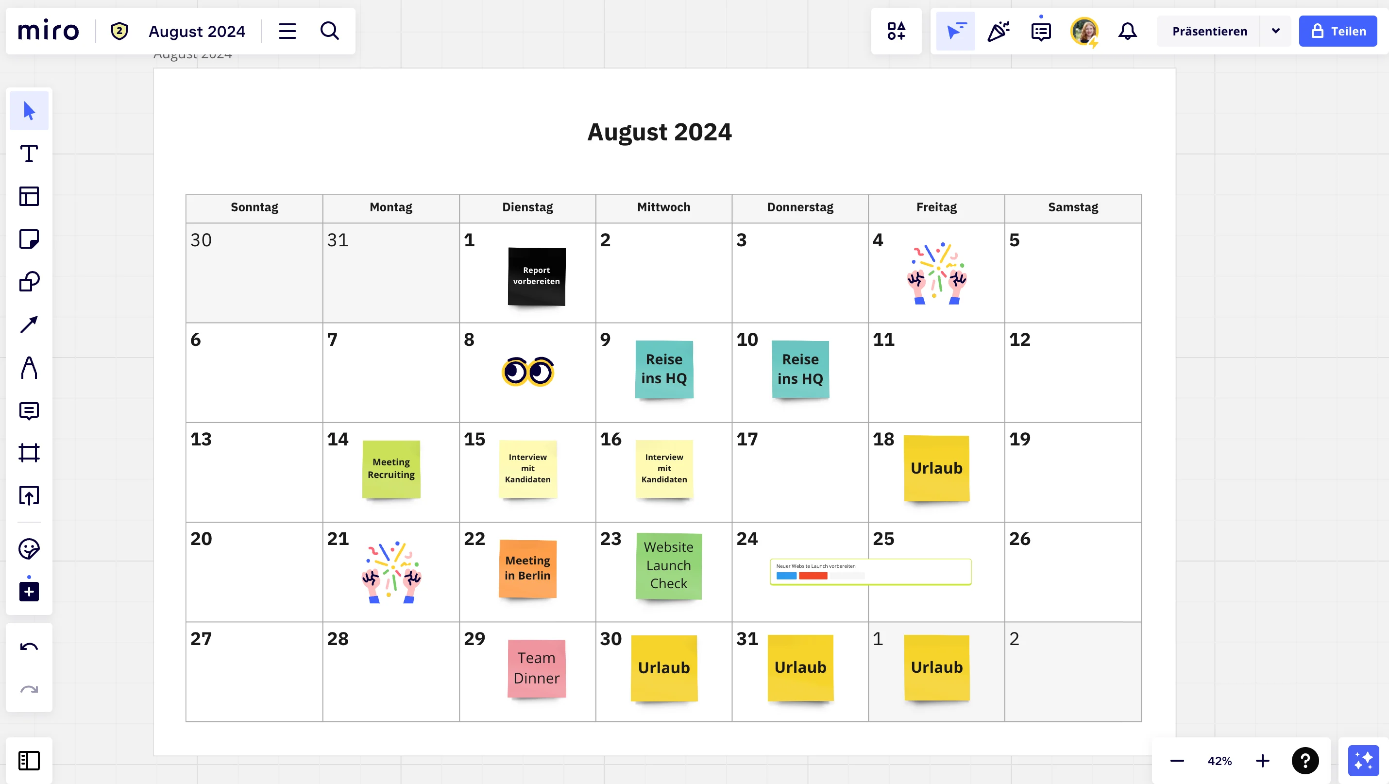 Kalender August 2024