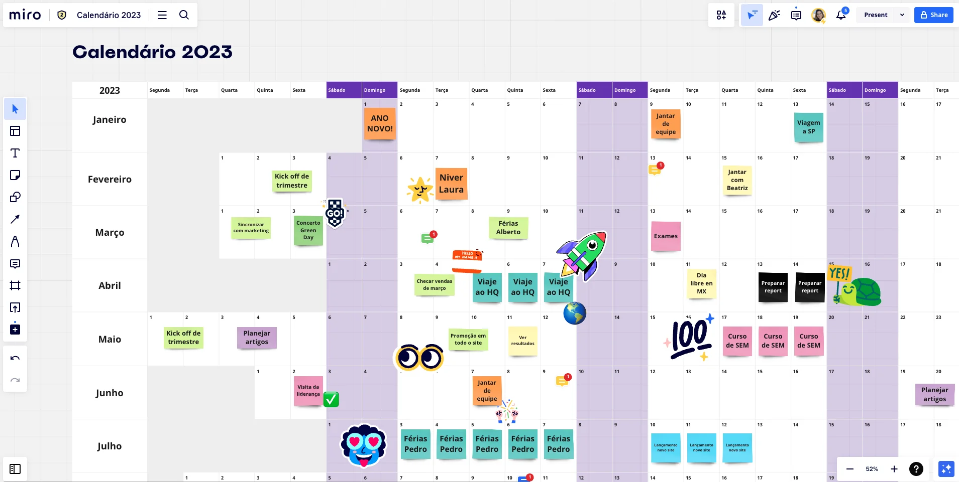 Miro のカレンダー作成ツールについての画像